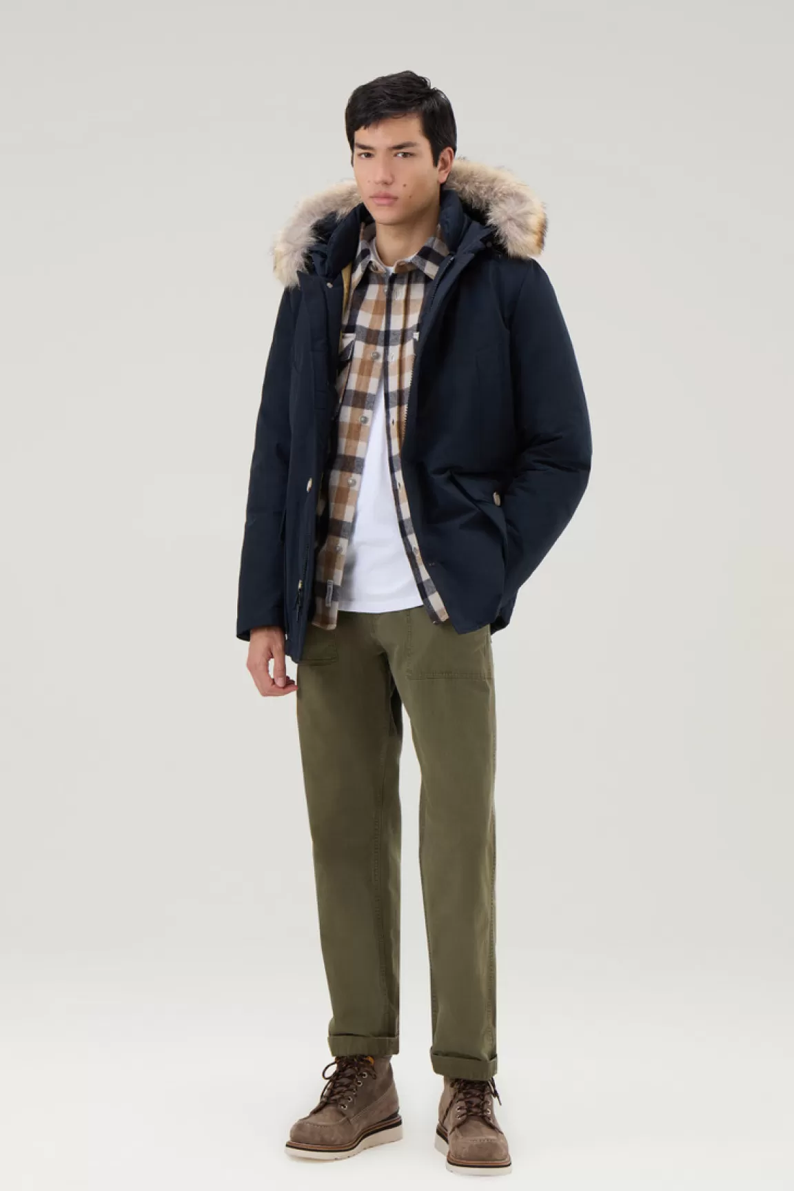 Uomo Woolrich Parka>Arctic Anorak In Ramar Cloth Con Pelliccia Removibile