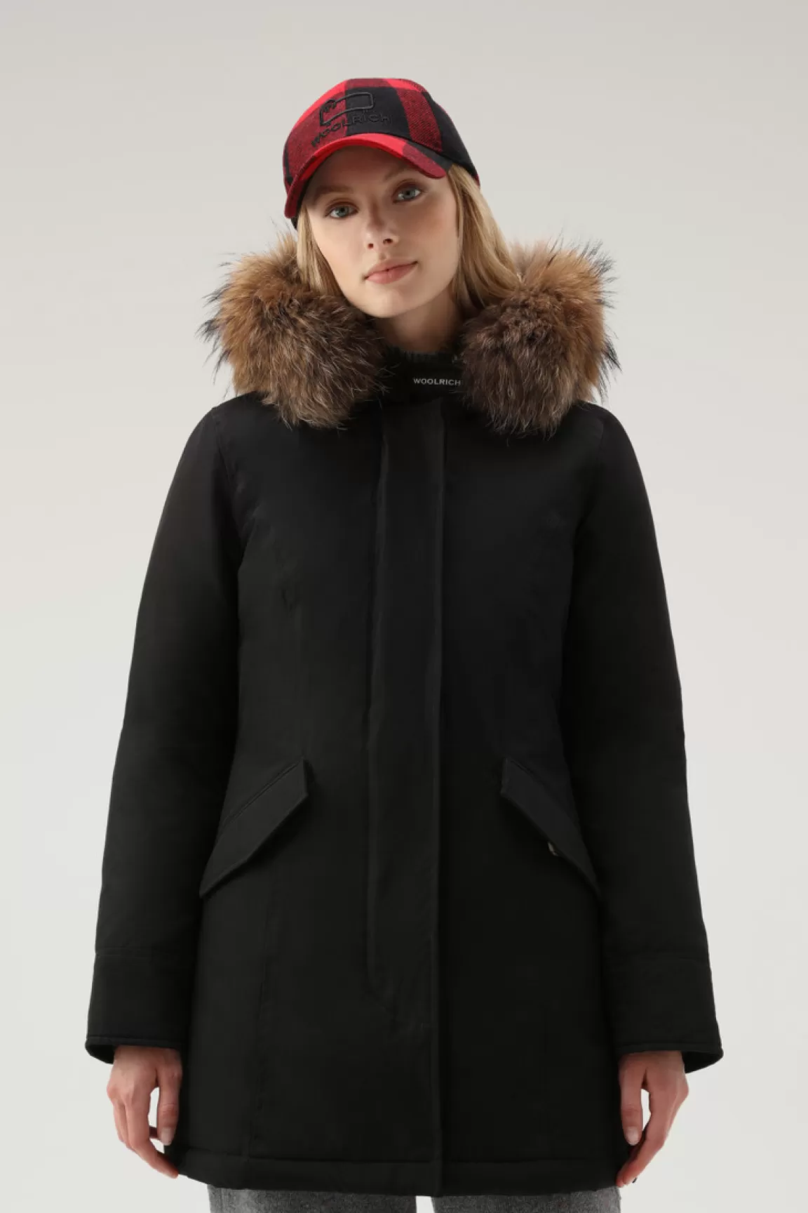 Donna Woolrich Parka>Arctic Parka In Ramar Cloth Con Pelliccia Removibile