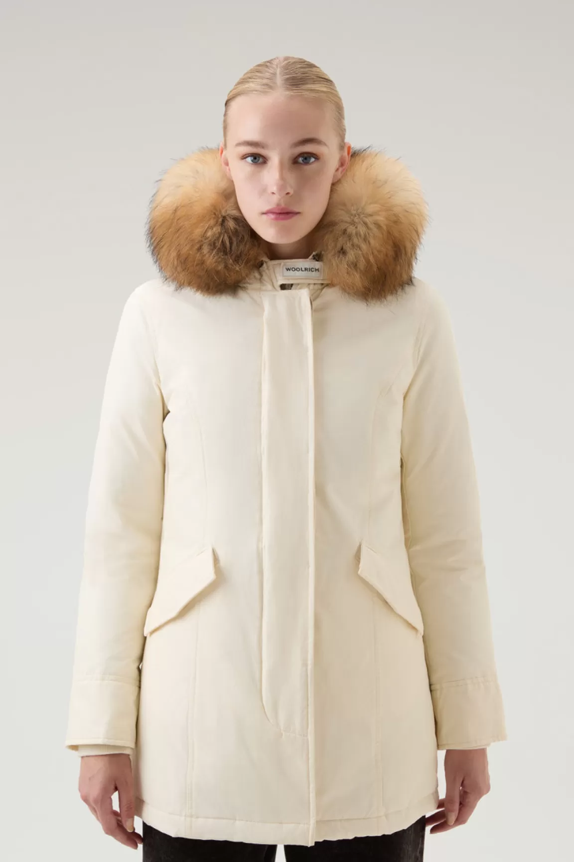 Donna Woolrich Parka>Arctic Parka In Ramar Cloth Con Pelliccia Removibile