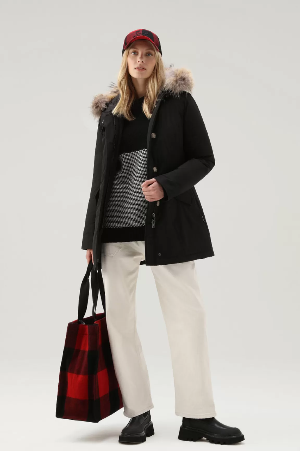 Donna Woolrich Parka>Arctic Parka In Urban Touch Con Pelliccia Removibile