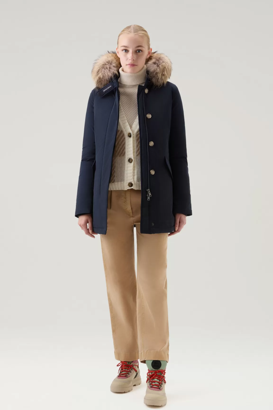 Donna Woolrich Parka>Arctic Parka In Urban Touch Con Pelliccia Removibile