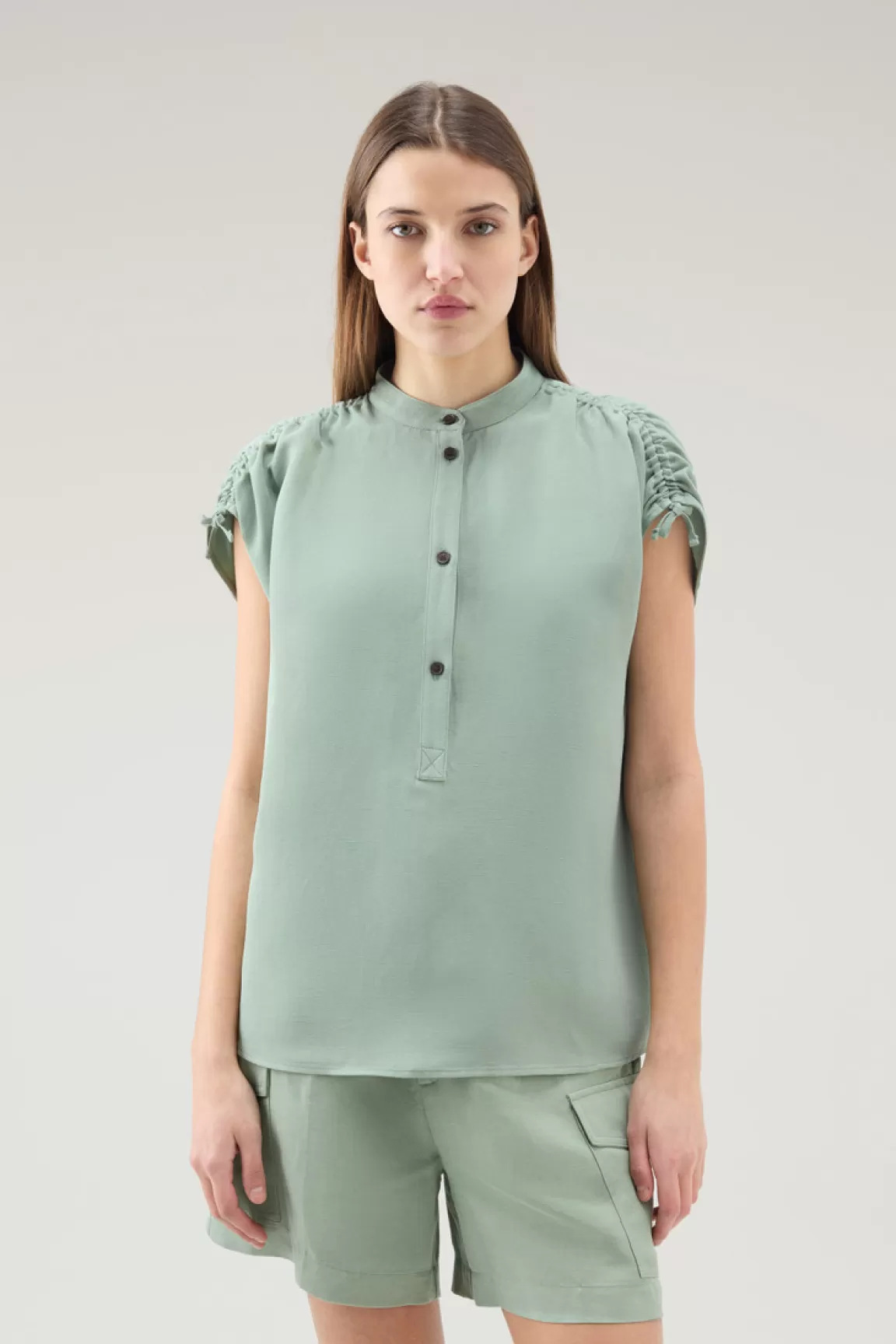 Donna Woolrich Camicie e giacche a camicia>Blusa In Misto Lino