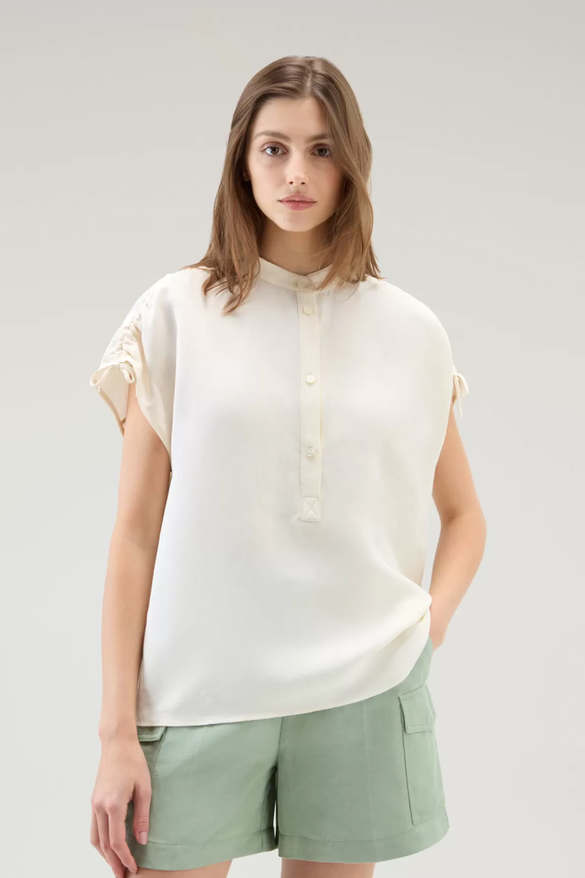 Donna Woolrich Camicie e giacche a camicia>Blusa In Misto Lino