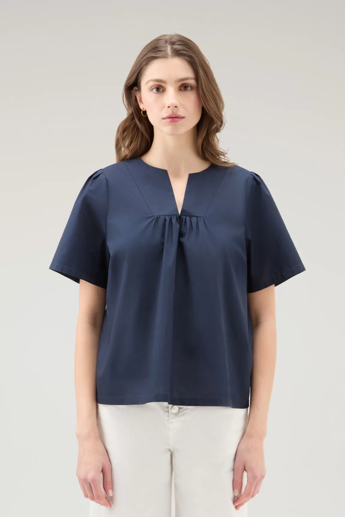 Donna Woolrich Camicie e giacche a camicia>Blusa In Popeline Di Puro Cotone