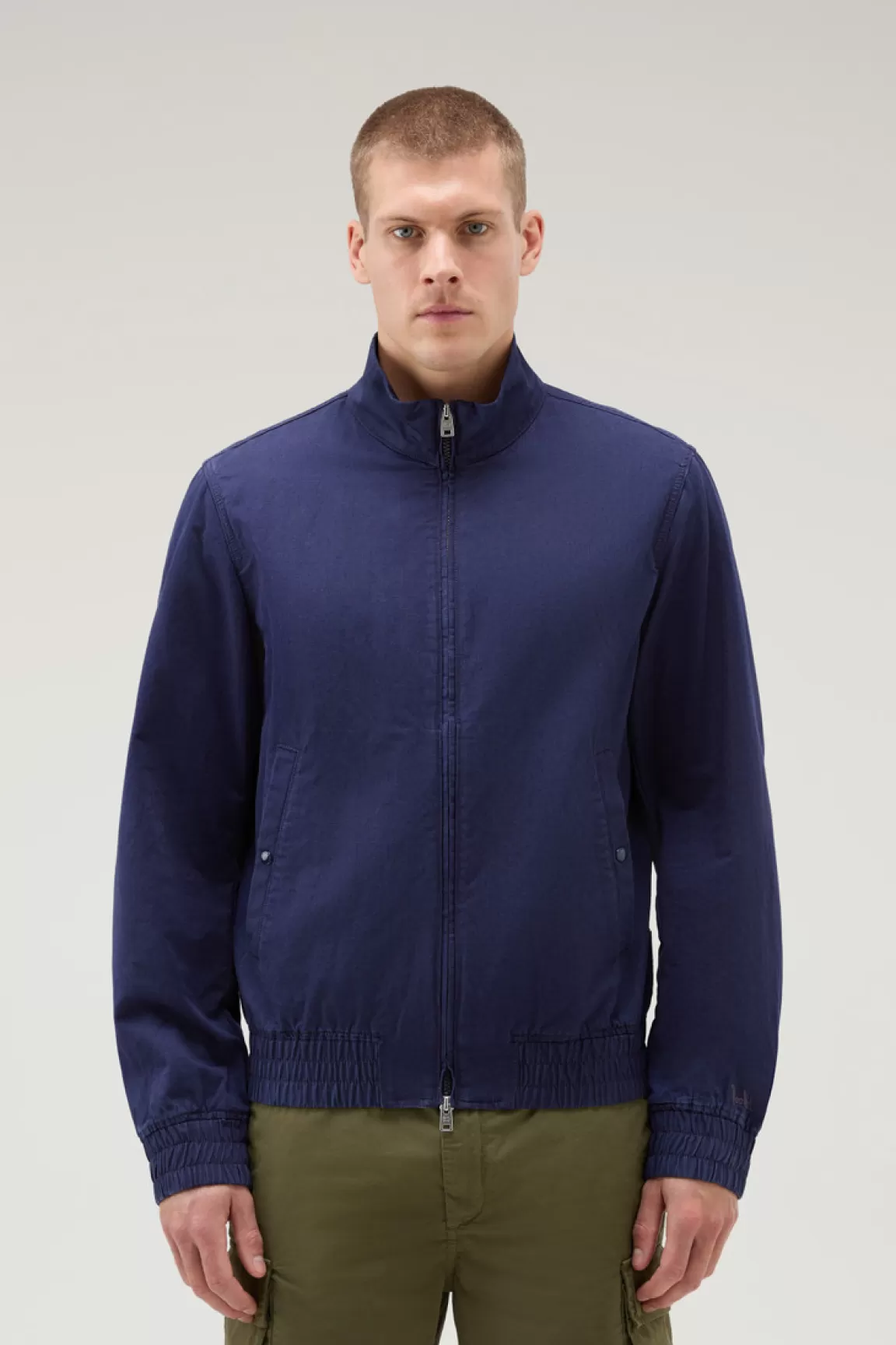 Uomo Woolrich Bomber>Bomber In Misto Cotone E Lino