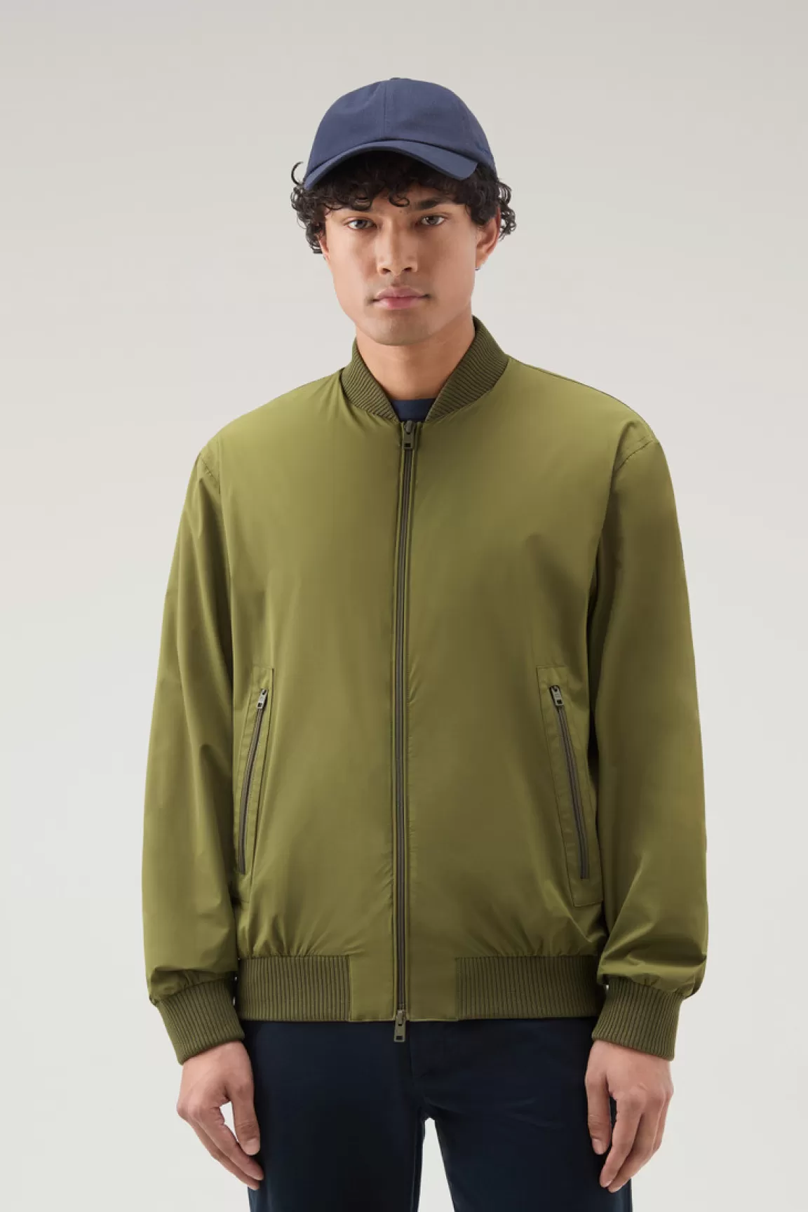 Uomo Woolrich Bomber>Bomber In Nylon Elasticizzato Con Finitura Opaca