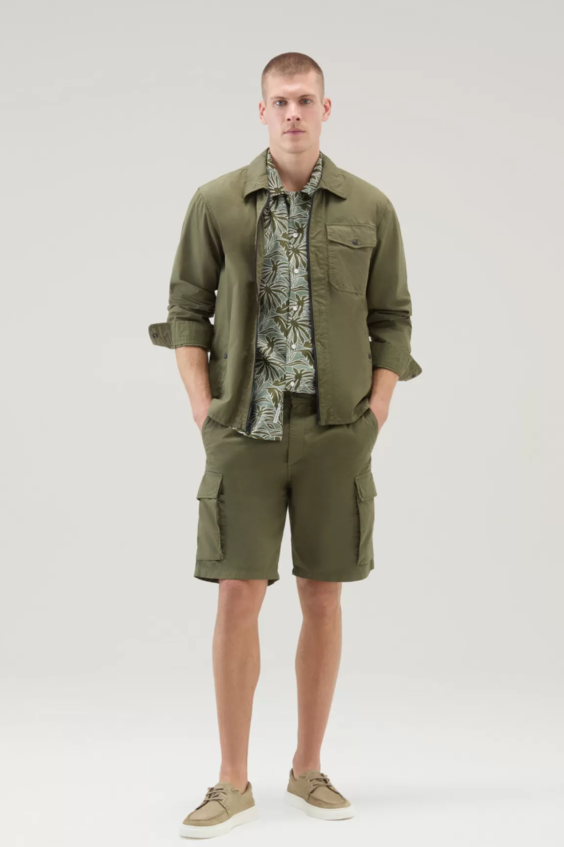 Uomo Woolrich Camicie>Camicia Con Stampa Tropical