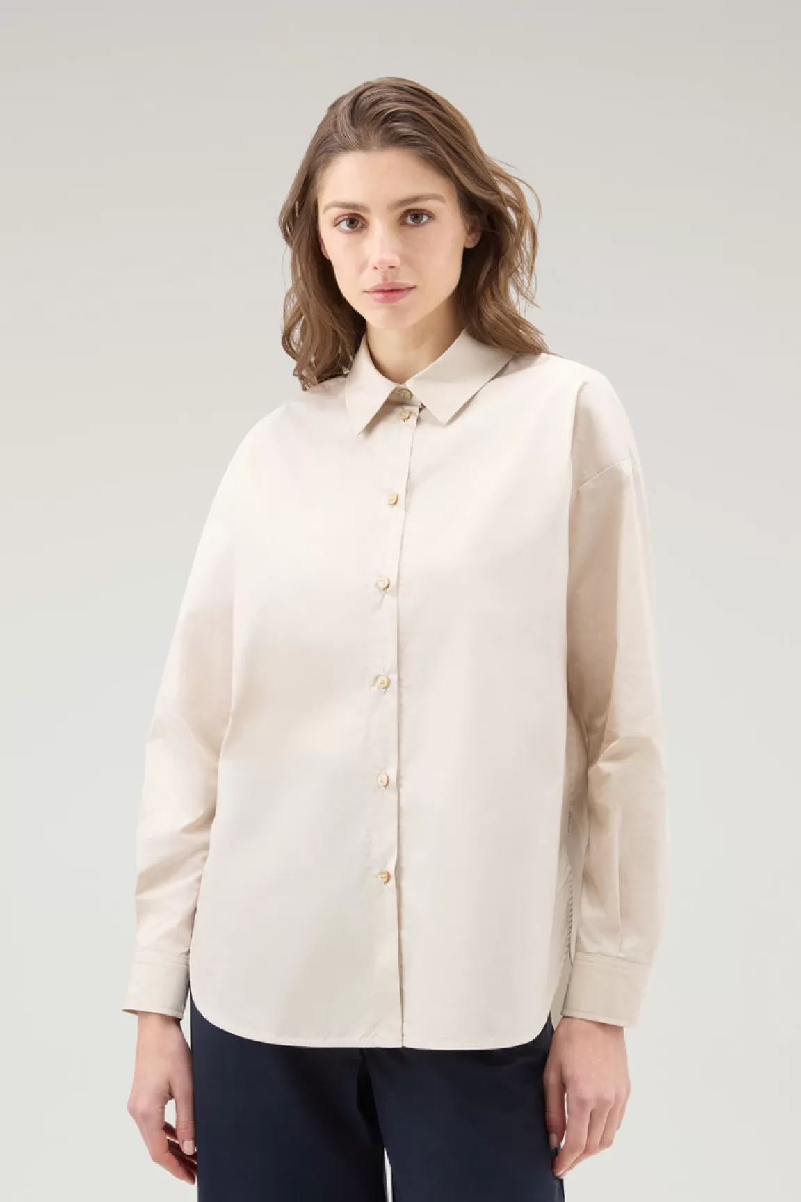 Donna Woolrich Camicie e giacche a camicia>Camicia In Popeline Di Puro Cotone