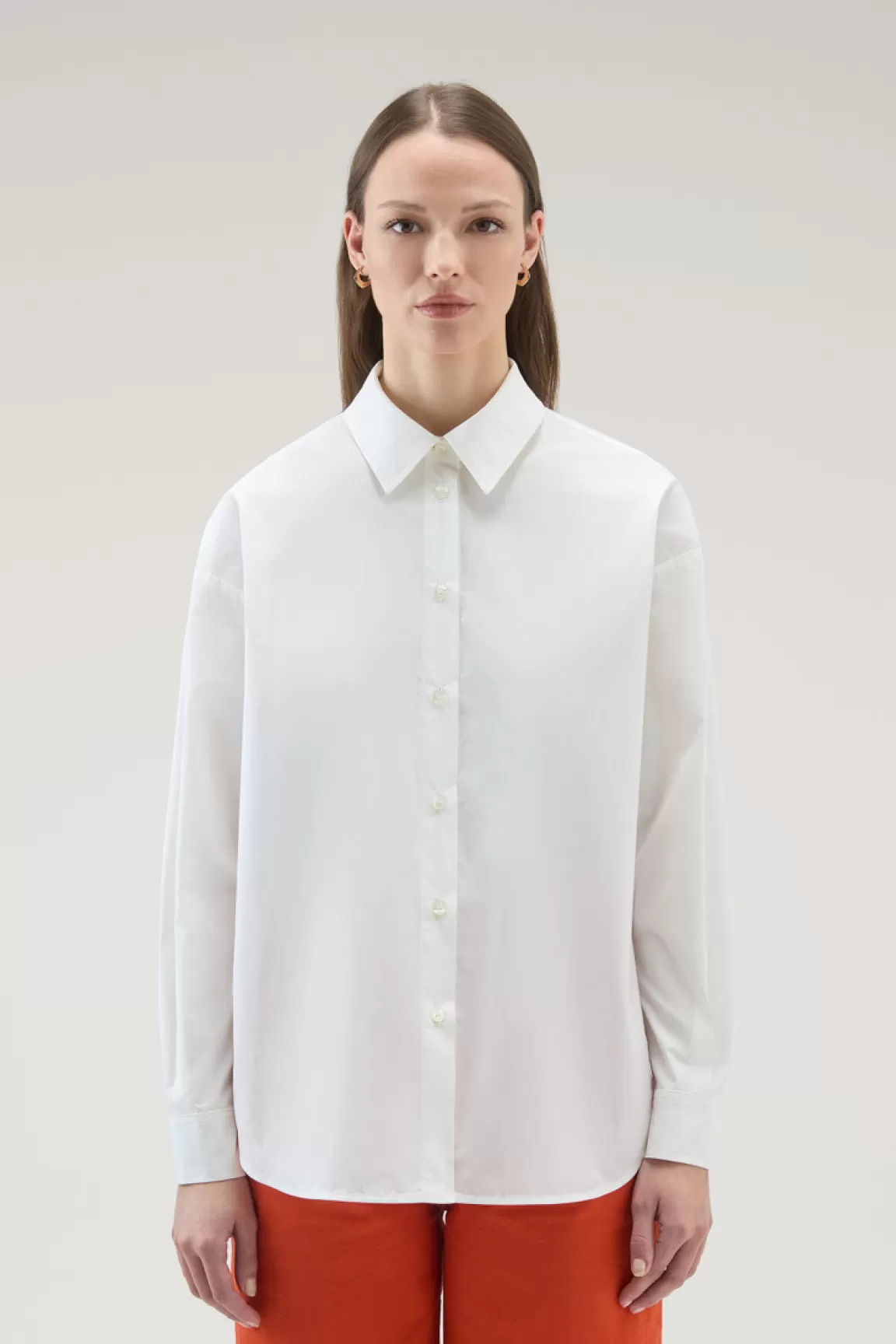 Donna Woolrich Camicie e giacche a camicia>Camicia In Popeline Di Puro Cotone