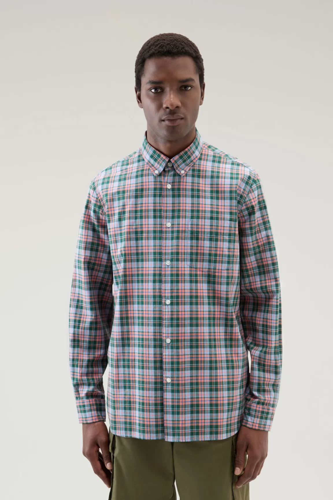 Uomo Woolrich Camicie>Camicia Madras In Puro Cotone A Quadri