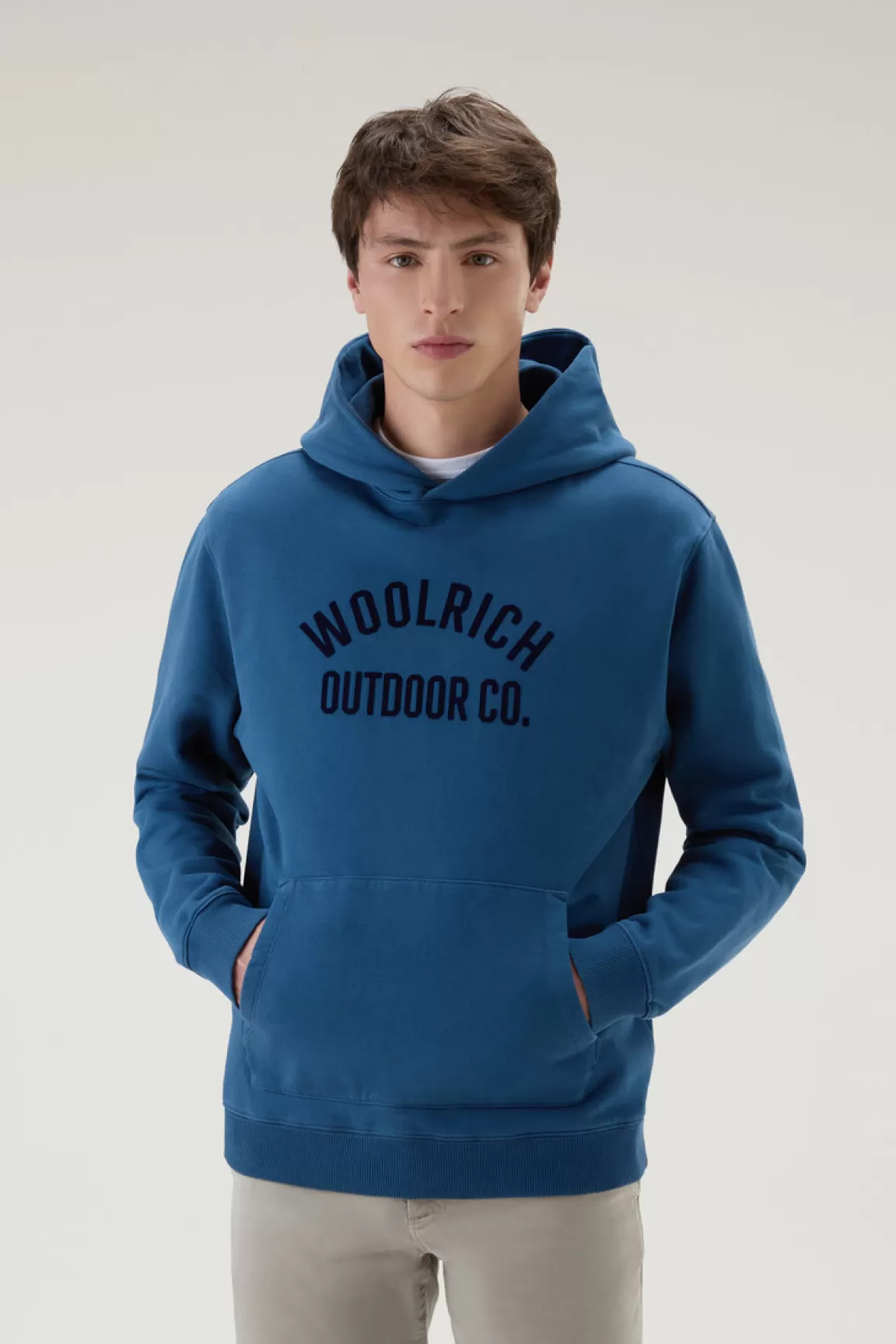 Uomo Woolrich Felpe>Felpa Con Cappuccio In Puro Cotone