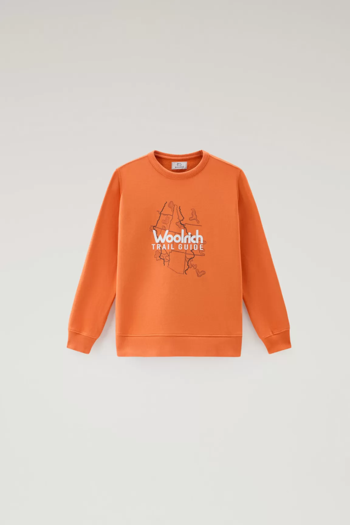 Bambino Woolrich Abbigliamento>Felpa Girocollo Da Bambino In Puro Cotone Con Stampa