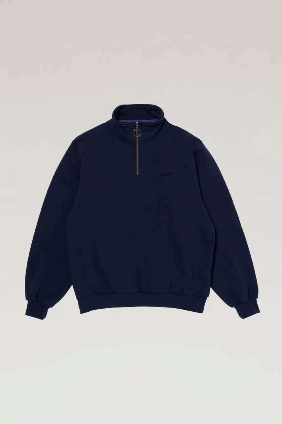 Uomo Woolrich Outdoor Label Designed in Japan | Felpe>Felpa In Puro Cotone Con Mezza Zip