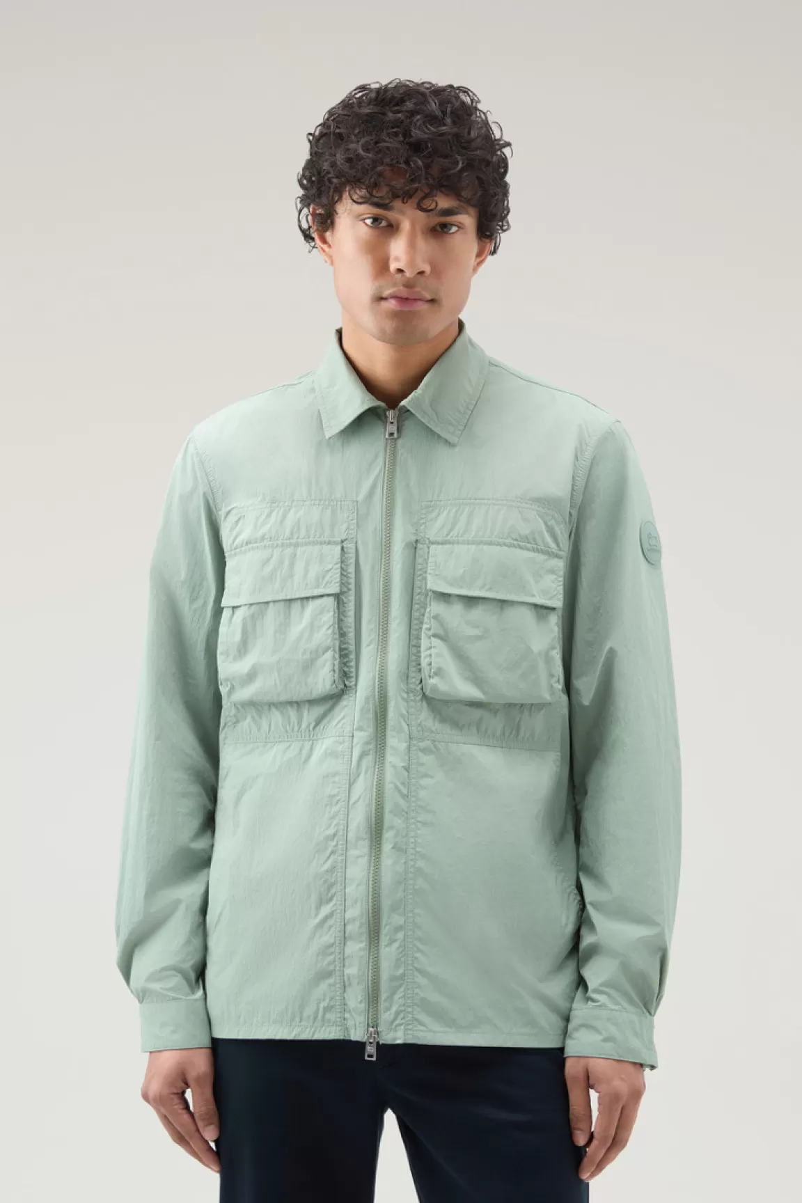 Uomo Woolrich Giacche a camicia>Giacca A Camicia In Nylon Crinkle