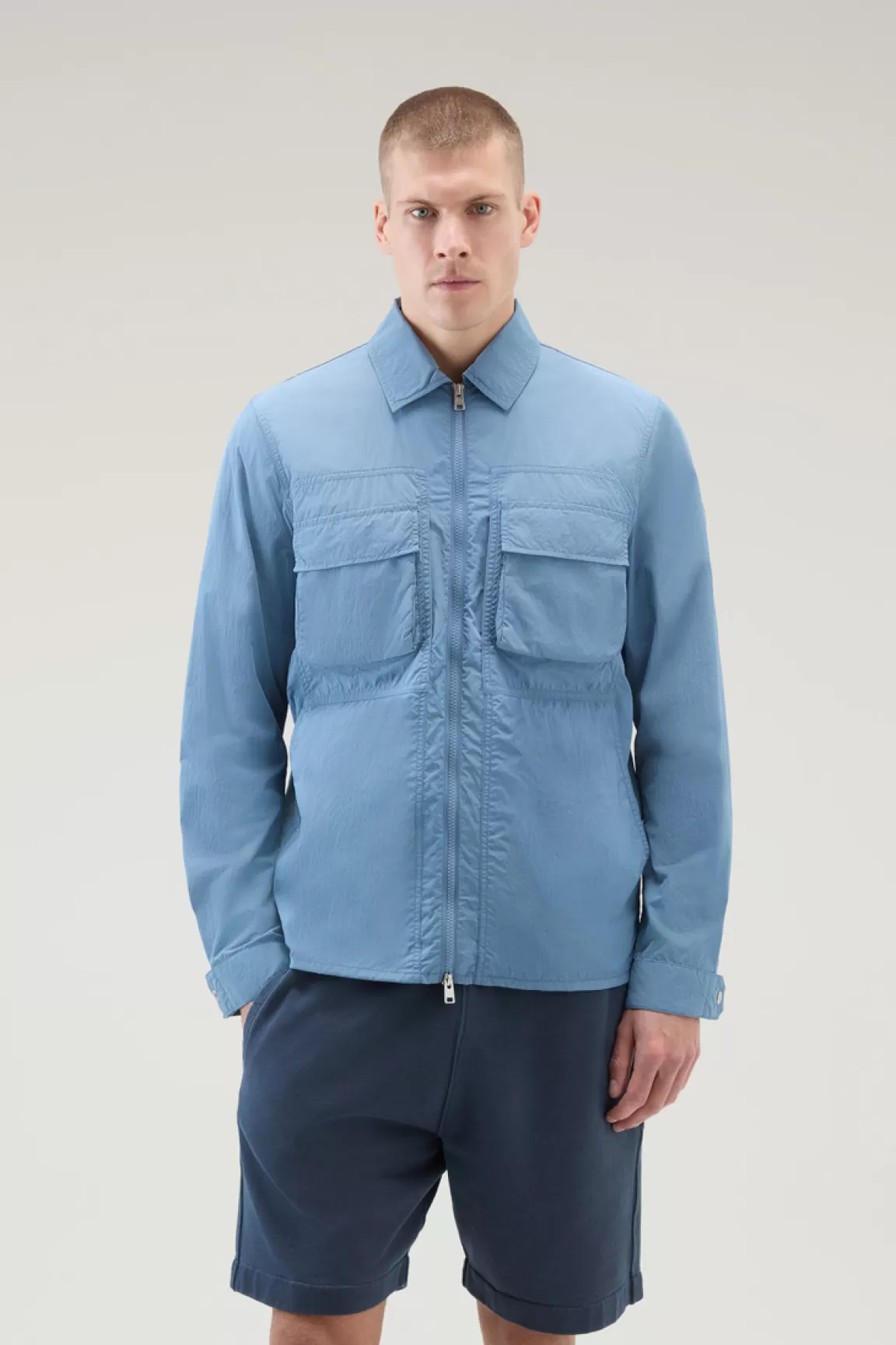 Uomo Woolrich Giacche a camicia>Giacca A Camicia In Nylon Crinkle