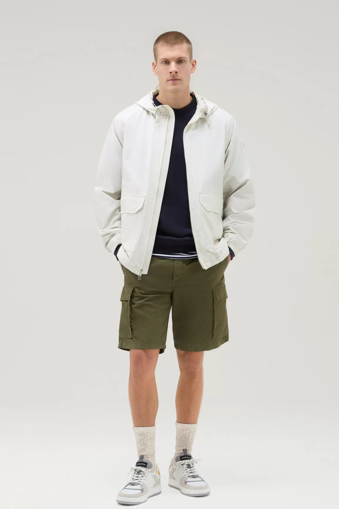 Uomo Woolrich Giacche>Giacca Cruiser In Ramar Cloth Con Cappuccio