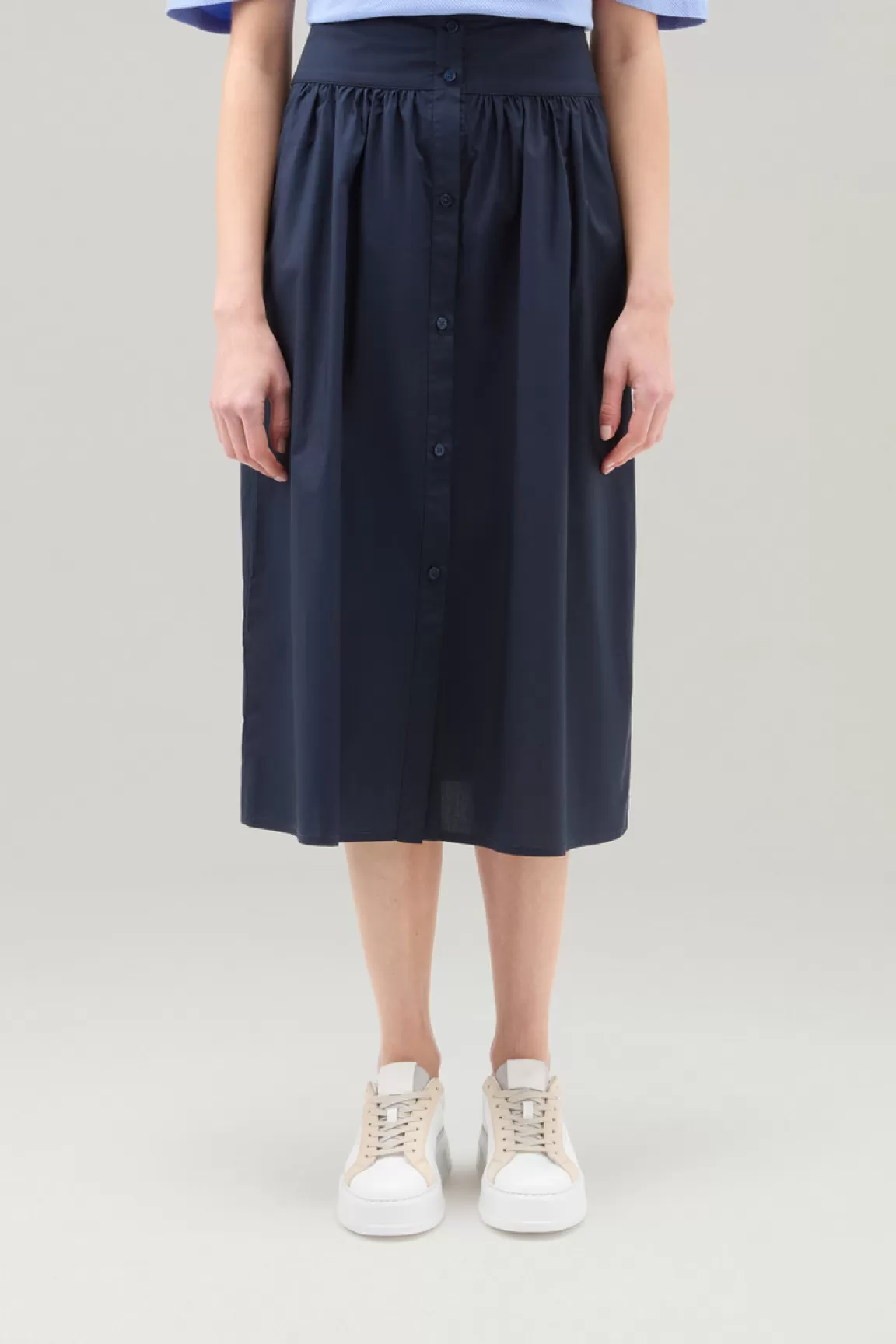 Donna Woolrich Vestiti e gonne>Gonna Midi In Popeline Di Puro Cotone