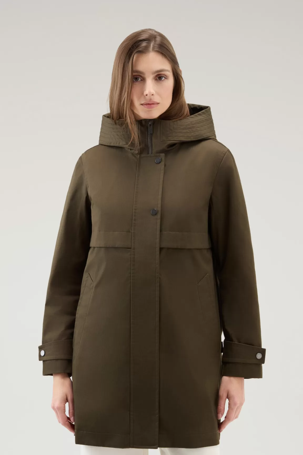 Donna Woolrich Parka>Havice Parka Leggero In Best Cotton