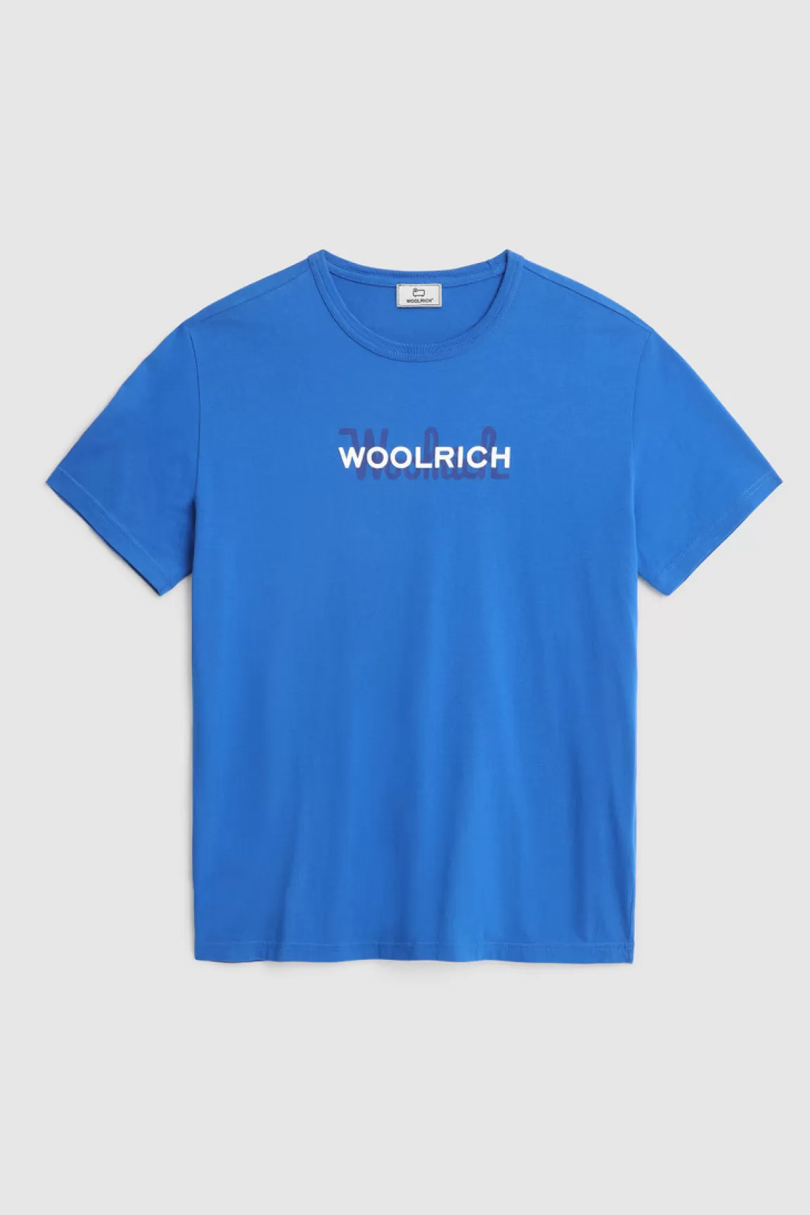 Uomo Woolrich T-shirt>Maglietta In Puro Cotone Con Maxi Logo