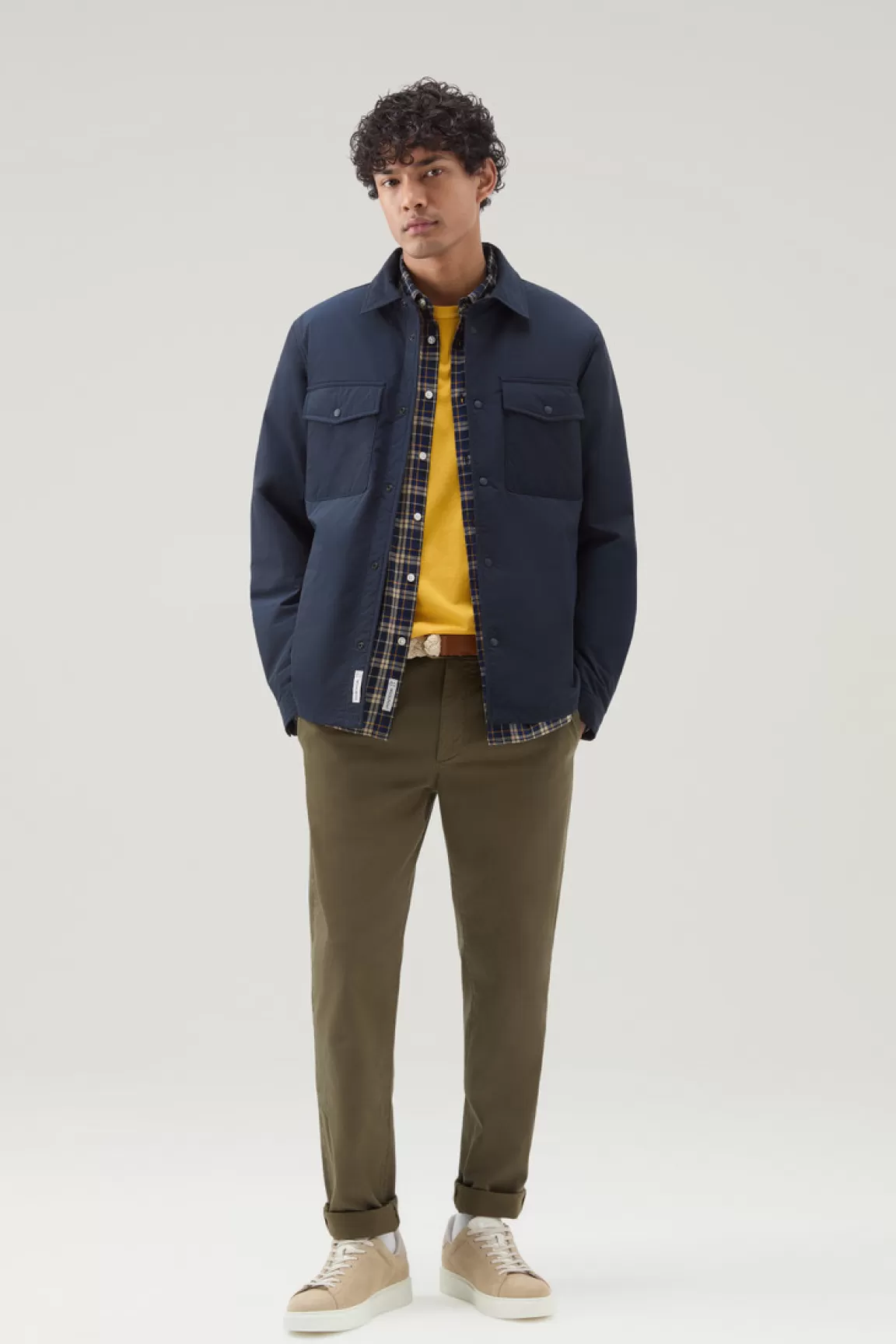 Uomo Woolrich Pantaloni e pantaloncini>Pantaloni Chino Tinti In Capo In Cotone Elasticizzato