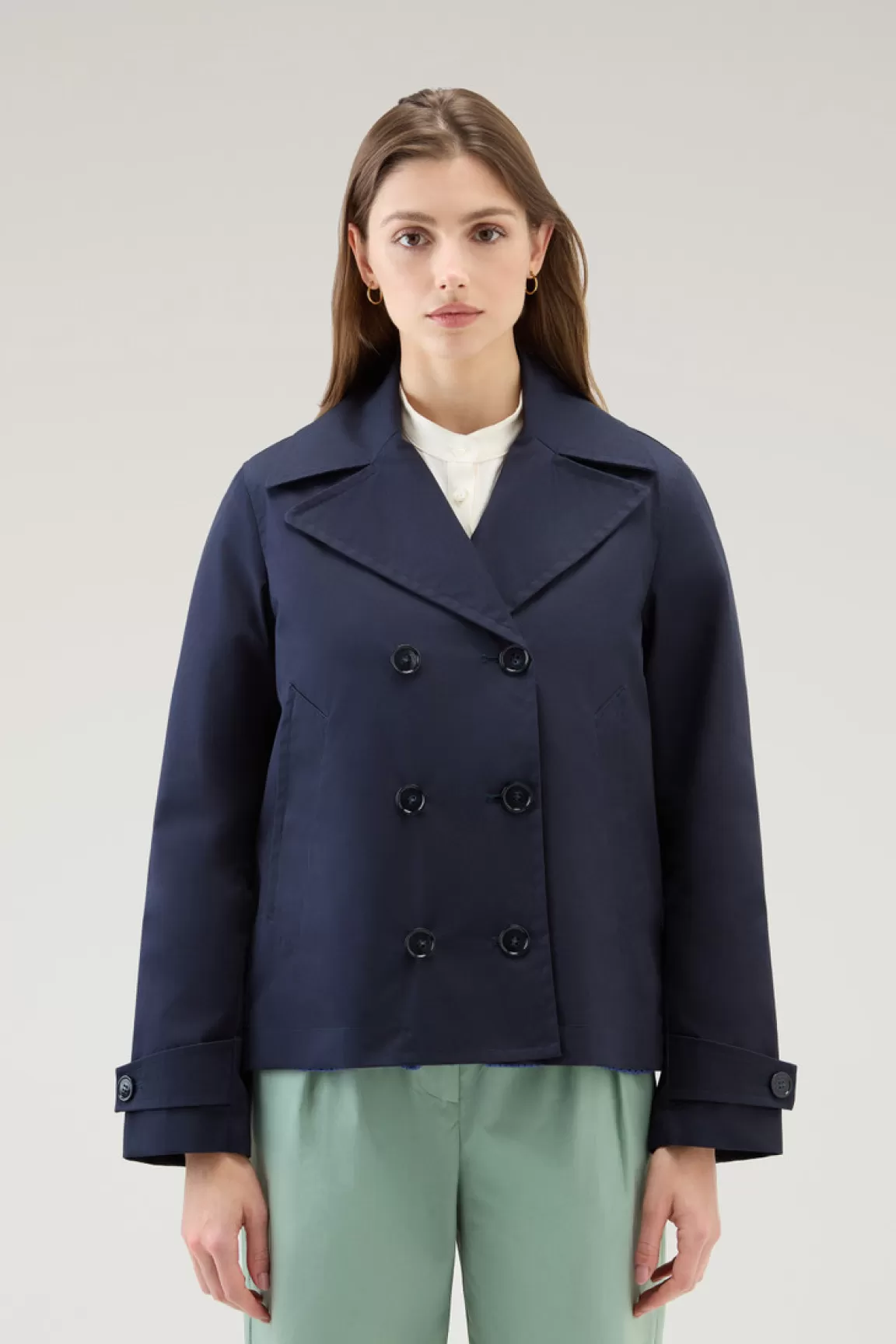 Donna Woolrich Giacche>Peacoat Havice In Best Cotton