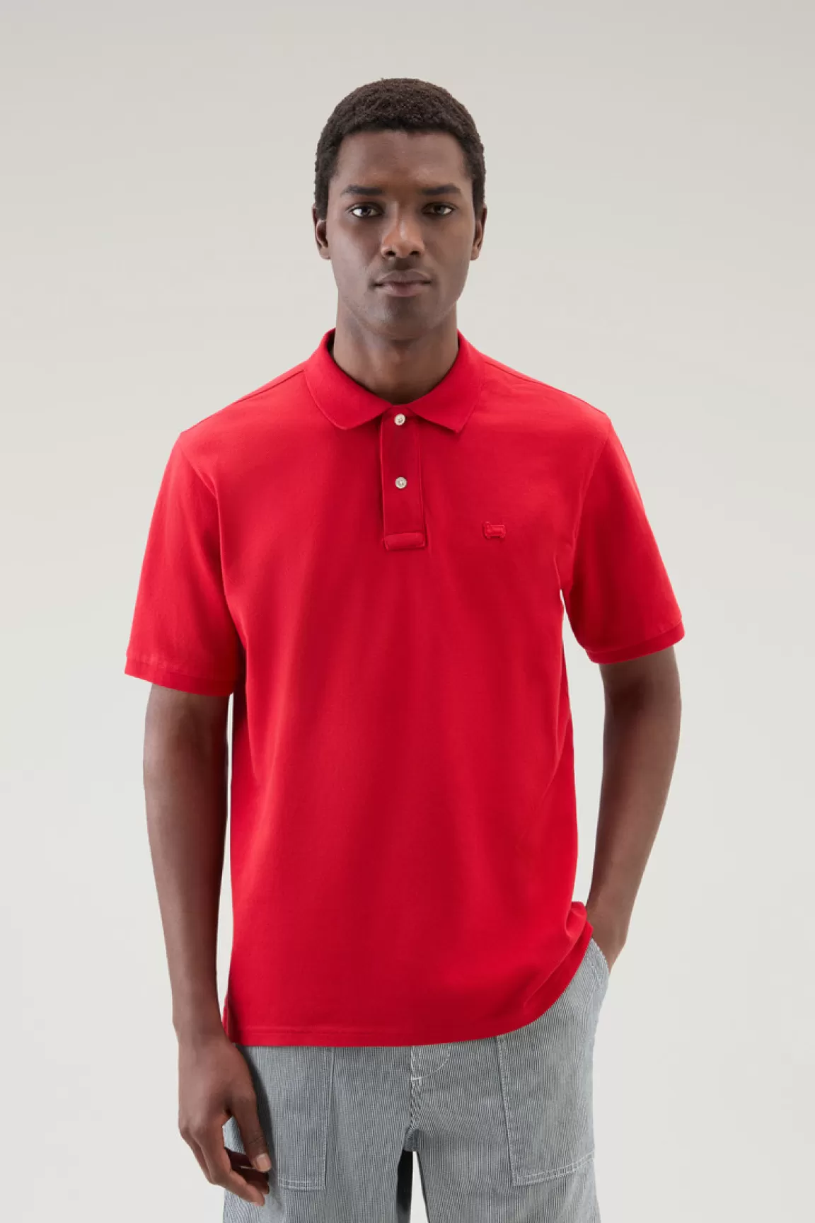 Uomo Woolrich Polo>Polo In Piquet Di Puro Cotone