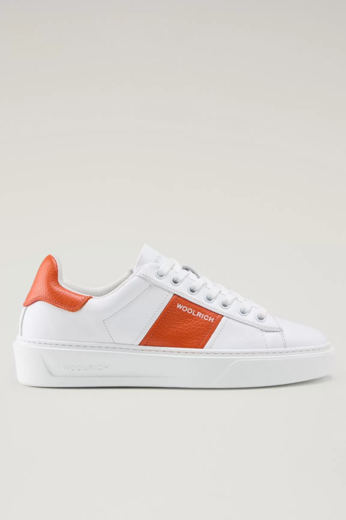 Donna Woolrich Sneakers>Sneakers Classic Court In Pelle Con Banda A Contrasto