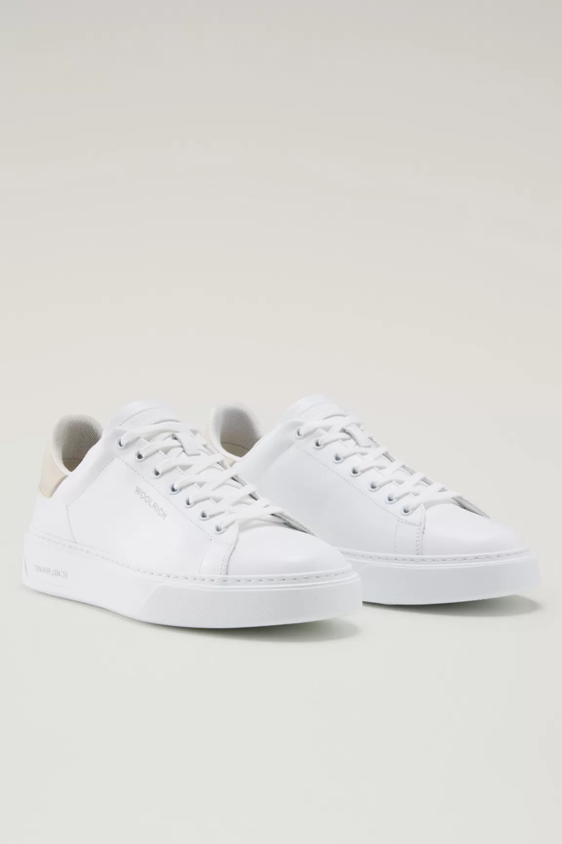 Uomo Woolrich Sneakers>Sneakers Classic Court In Pelle Con Toppa A Contrasto