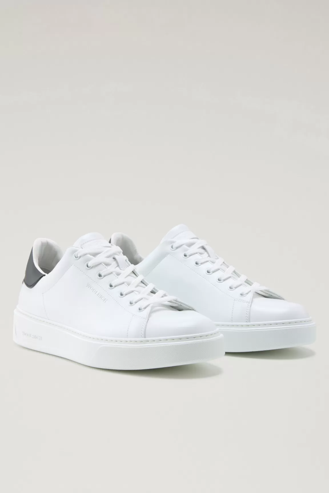 Uomo Woolrich Sneakers>Sneakers Classic Court In Pelle Con Toppa A Contrasto