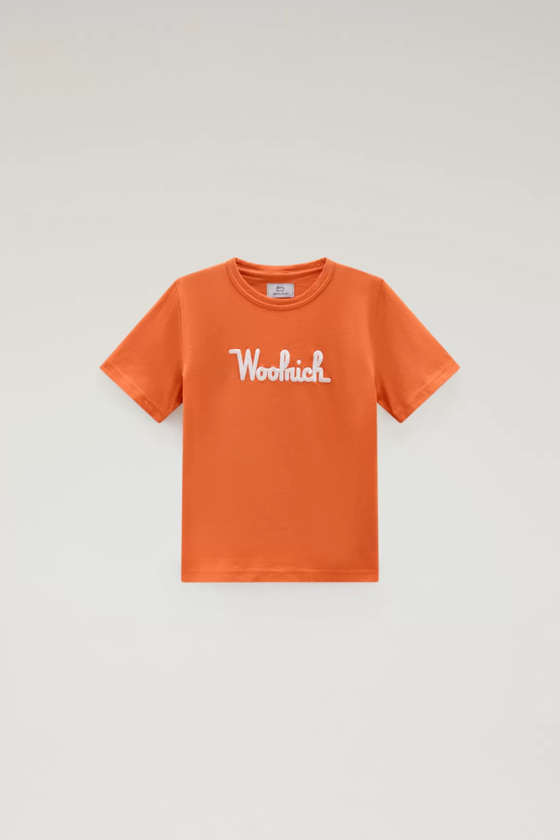 Bambino Woolrich Abbigliamento>T-shirt Da Bambino In Puro Cotone Con Ricamo