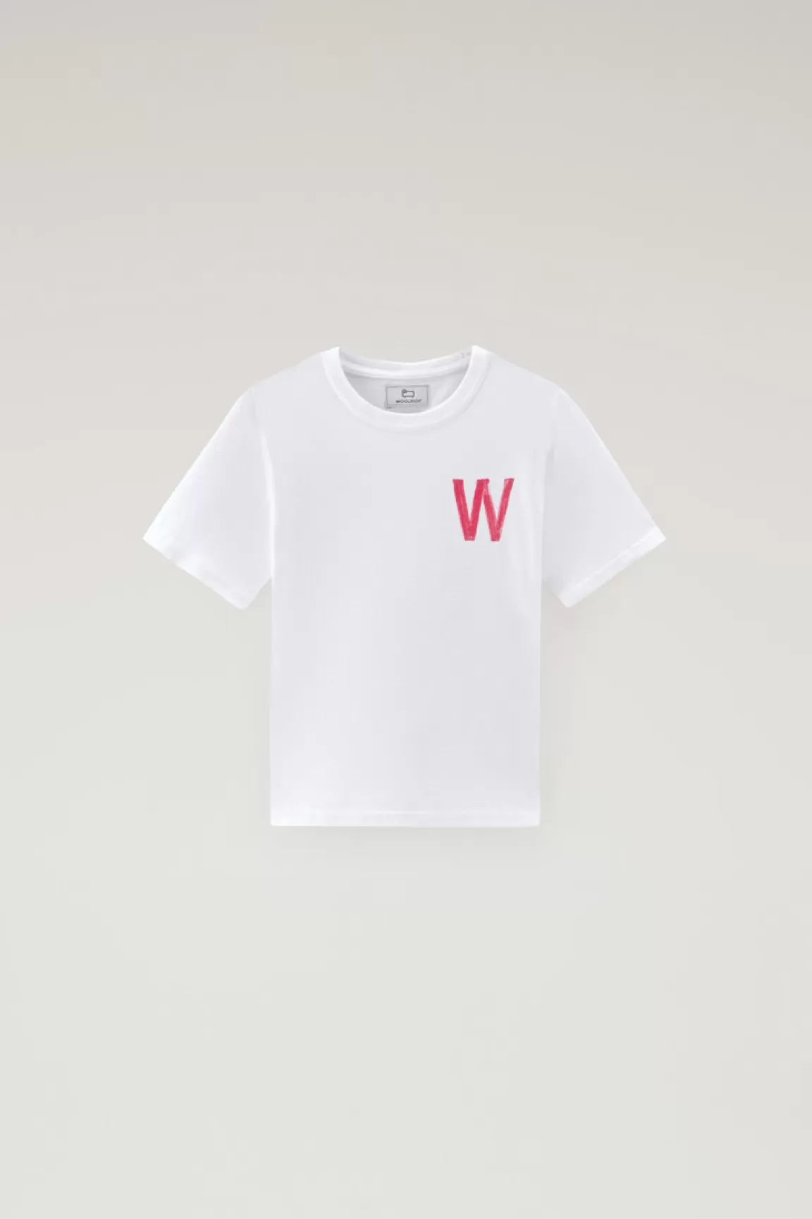 Bambino Woolrich Abbigliamento>T-shirt Da Bambino In Puro Cotone Con Stampa