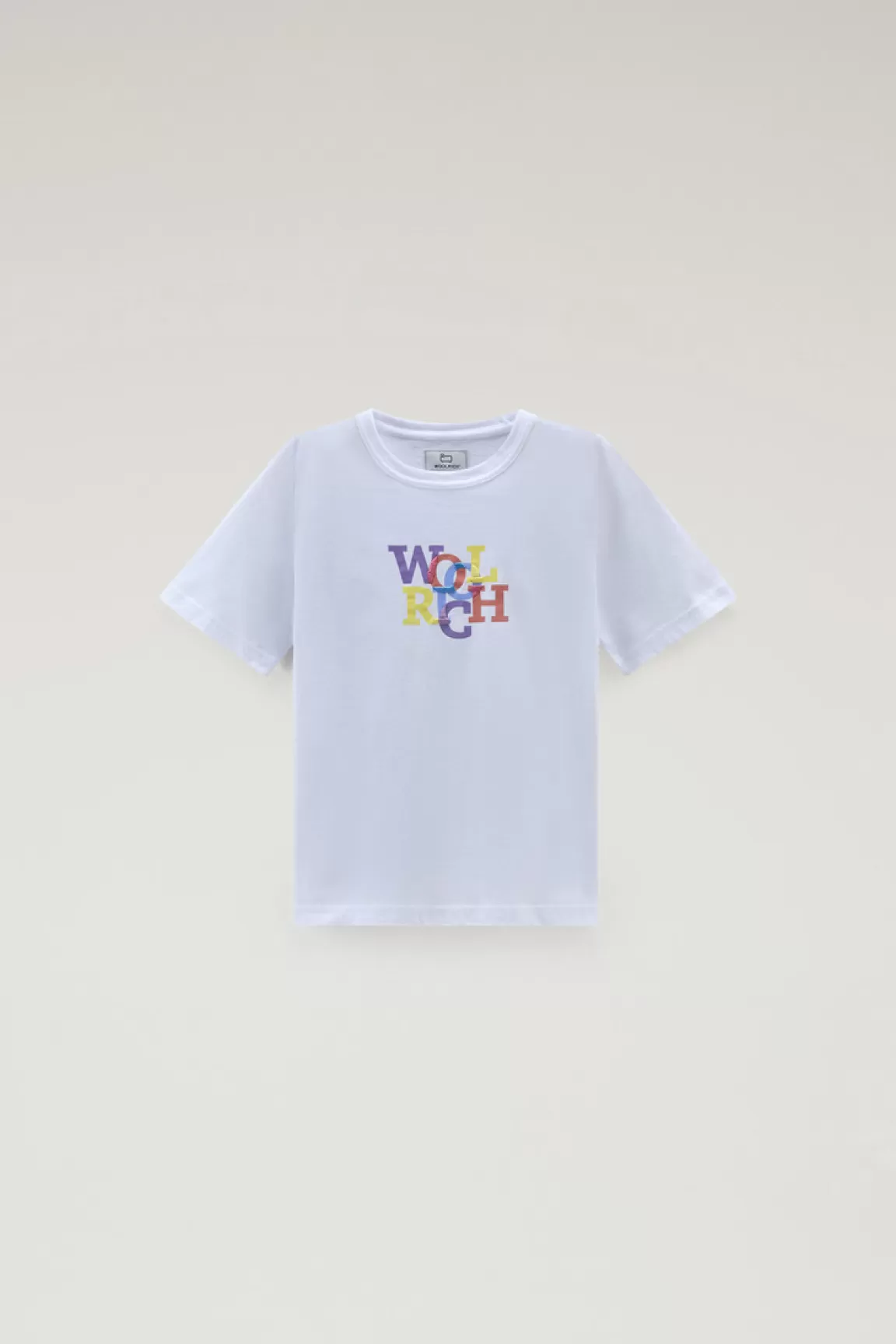 Bambino Woolrich Abbigliamento>T-shirt Da Bambino In Puro Cotone Con Stampa Grafica