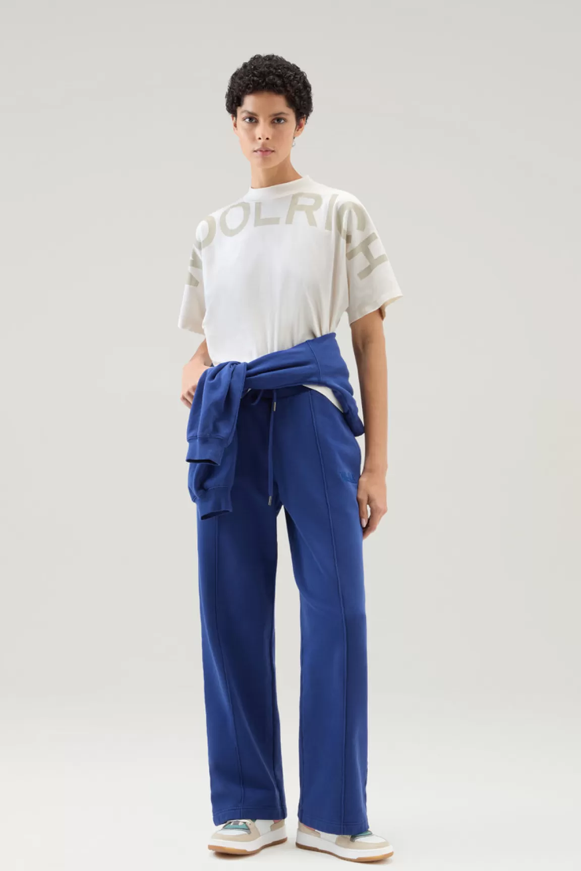 Donna Woolrich T-shirt e polo>T-shirt In Puro Cotone Con Maxi Stampa