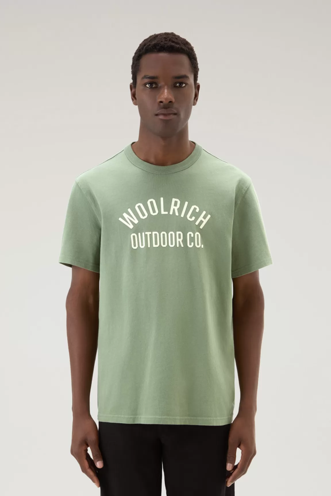 Uomo Woolrich T-shirt>T-shirt In Puro Cotone Con Scritta