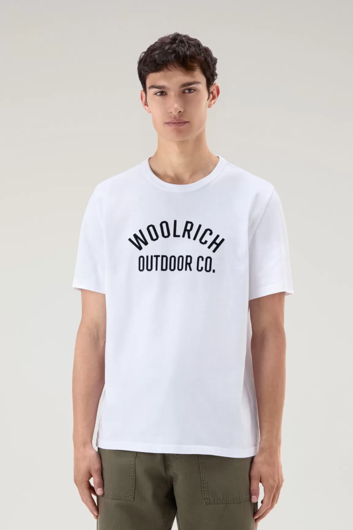 Uomo Woolrich T-shirt>T-shirt In Puro Cotone Con Scritta