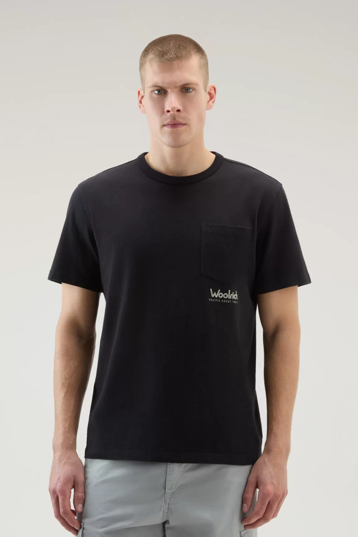 Uomo Woolrich T-shirt>T-shirt In Puro Cotone Con Stampa Trail