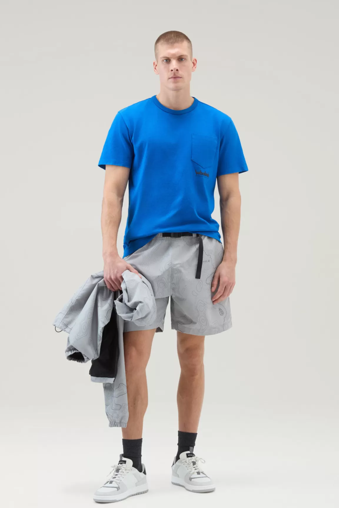 Uomo Woolrich T-shirt>T-shirt In Puro Cotone Con Stampa Trail