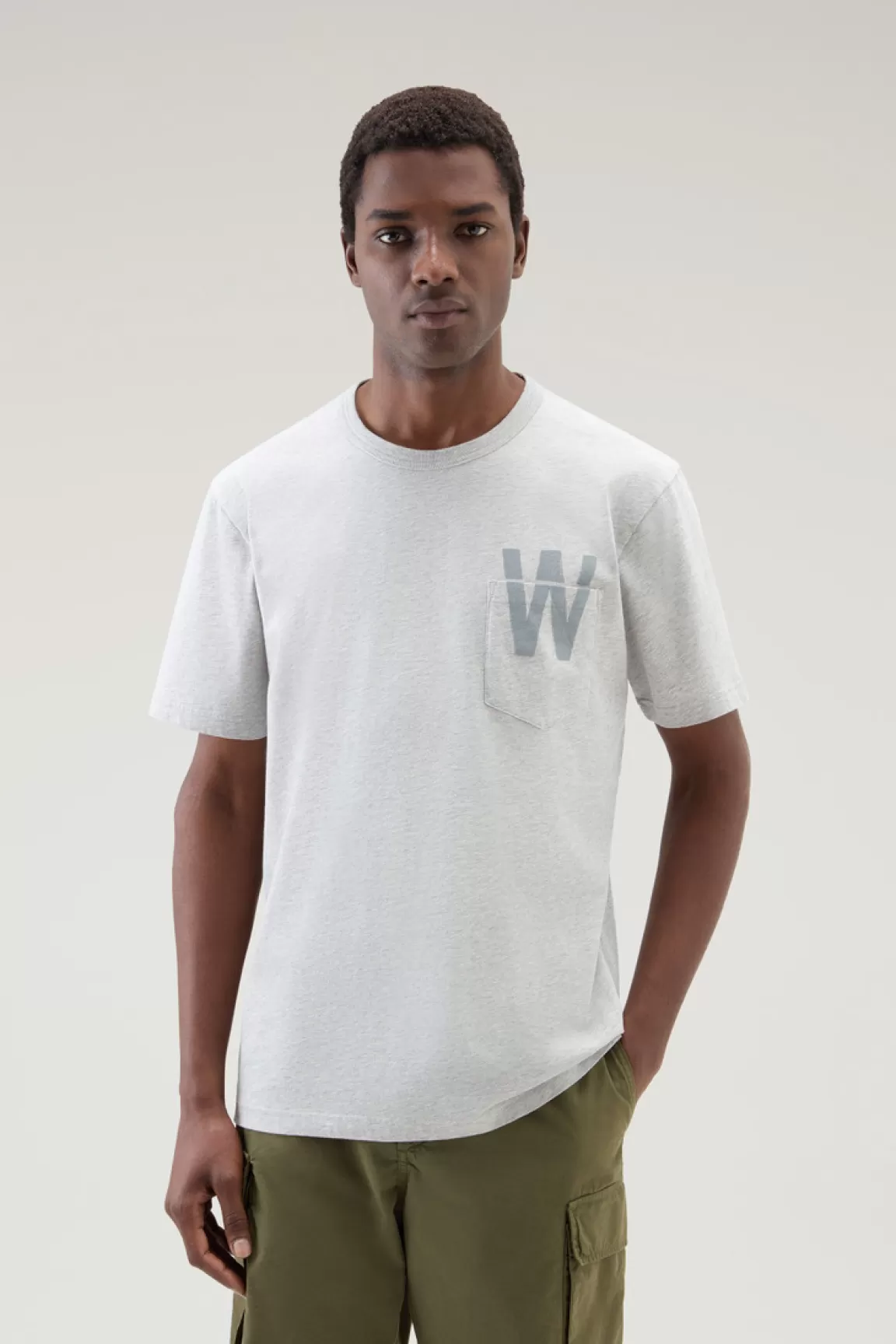 Uomo Woolrich T-shirt>T-shirt In Puro Cotone Con Taschino