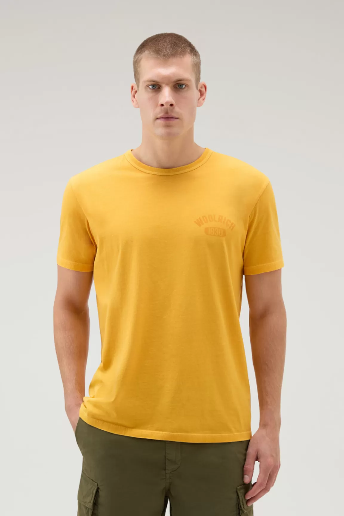 Uomo Woolrich T-shirt>T-shirt Tinta In Capo In Puro Cotone