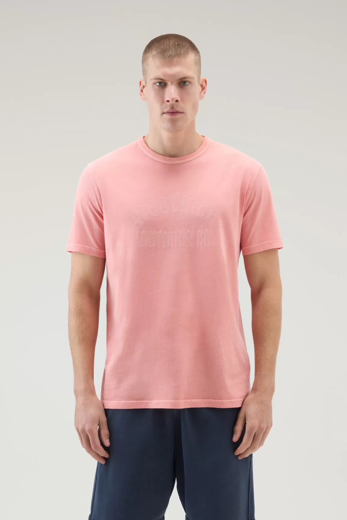 Uomo Woolrich T-shirt>T-shirt Tinta In Capo In Puro Cotone Con Stampa